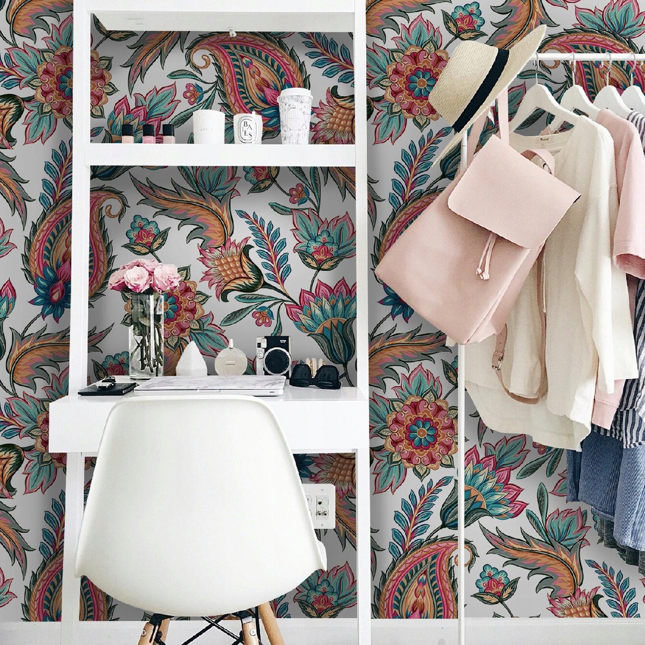 

Tapeta ścienna Różowo-niebieski Paisley 104x70 cm