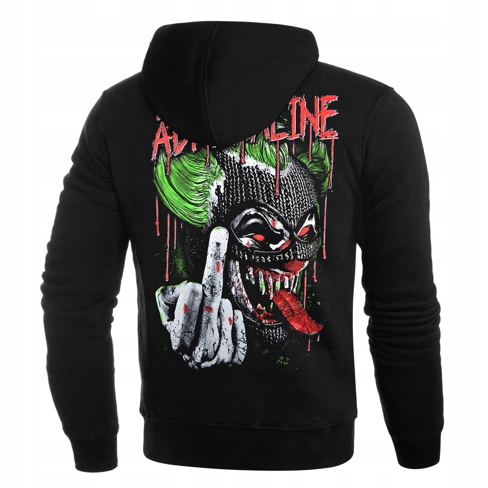 Černá Mikina s kapucí Extreme Adrenaline s potiskem „Psycho Clown“ vel. L