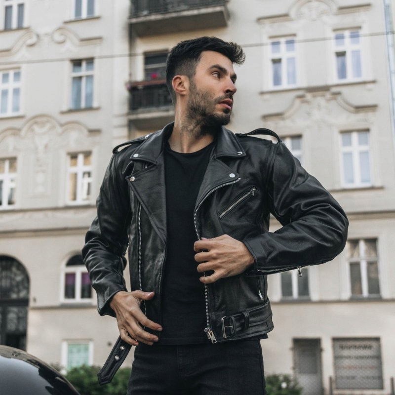 Kožená Bunda Ozone Ramones Black XXL