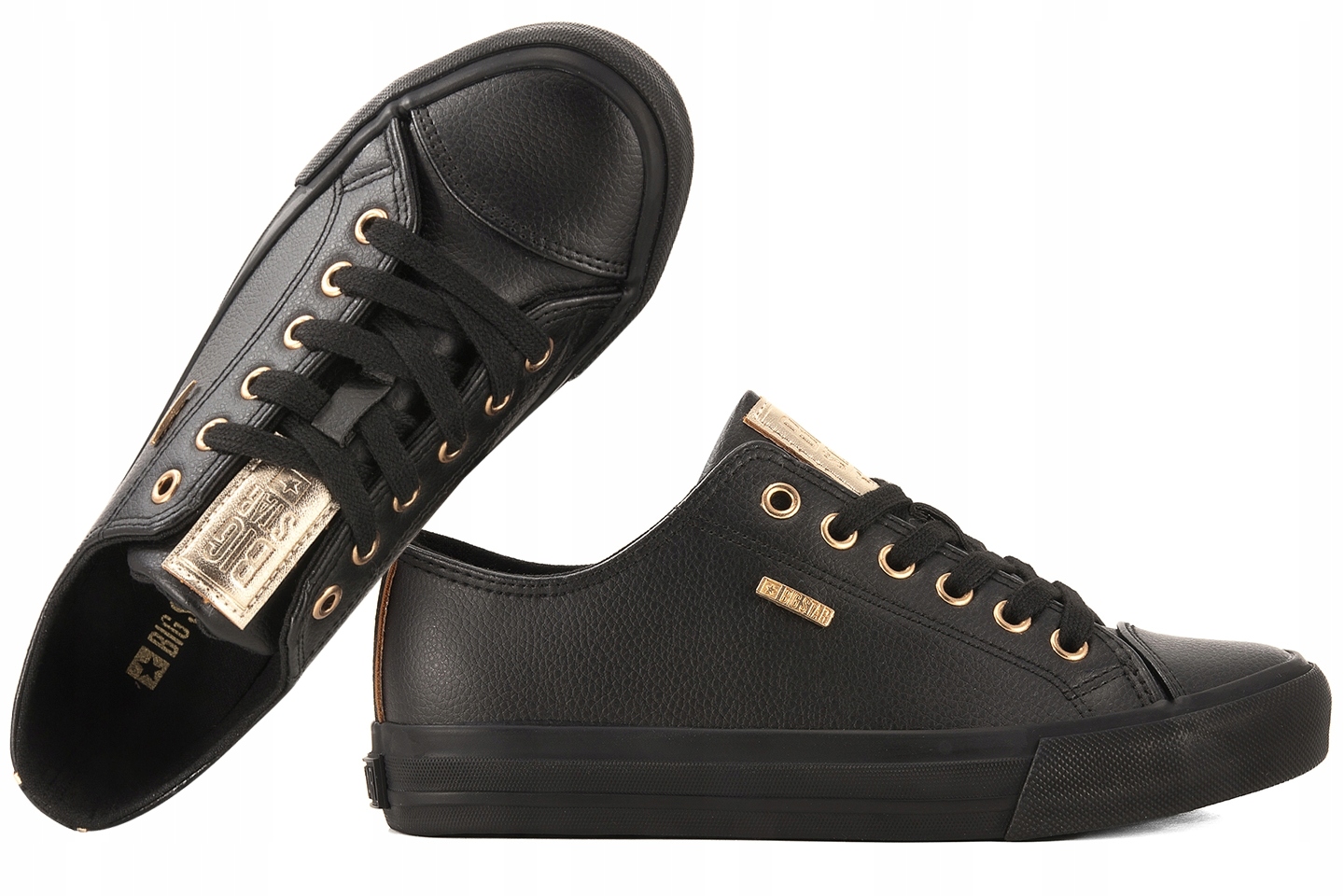 Big Star RR274749 Polokozačky Dámské Tenisky Polobotky Eko černé Černá 36