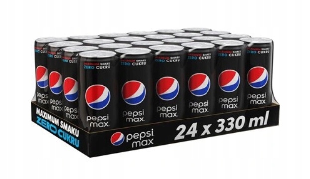 24x 330ml Pepsi Max cola zero cukru Zgrzewka