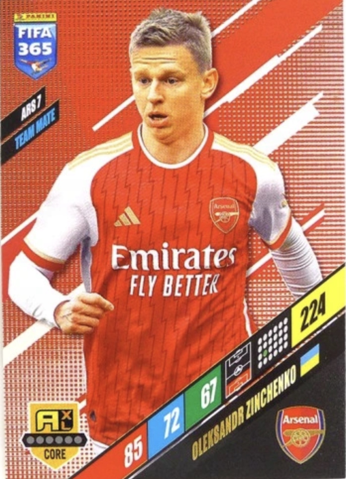 Karty piłkarskie Panini Fifa 365 2024 karta Core Ars 7 Zinchenko
