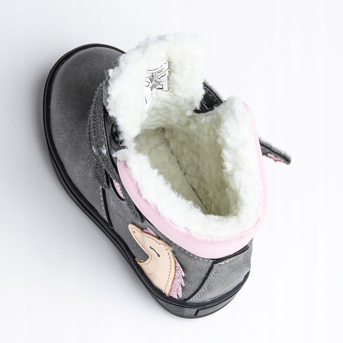 Trzewiki ocieplane na rzepy lekkie brokat Wojtyłko Rodzaj zapięcia Rzepy