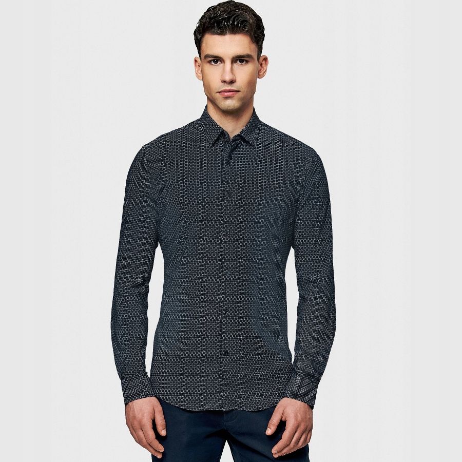 Černá pánská ležérní košile s mikrovzorkem Pako Lorente vel M