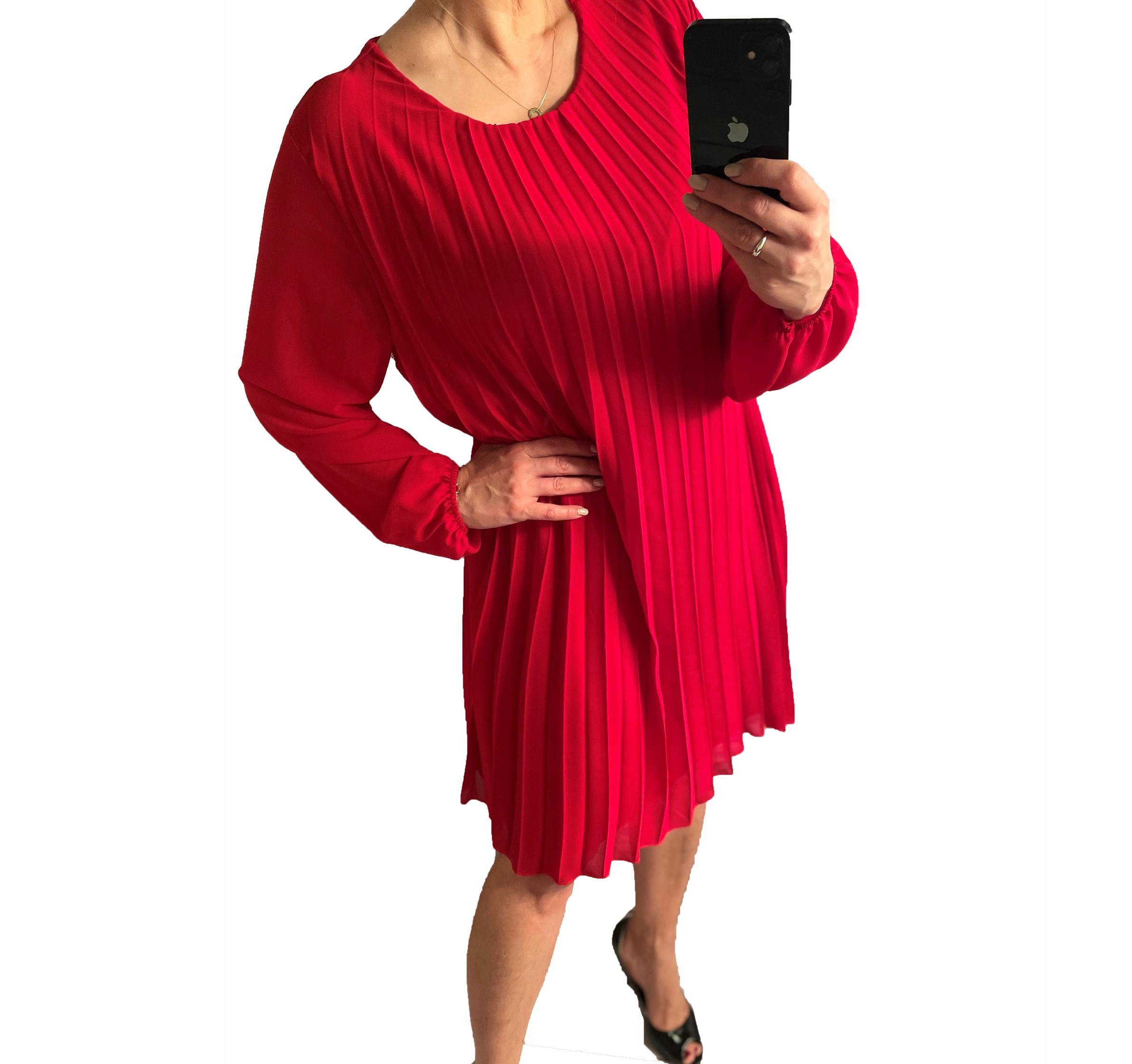 

V399 Plisowana Sukienka Z Żorżety r 46 (3XL)