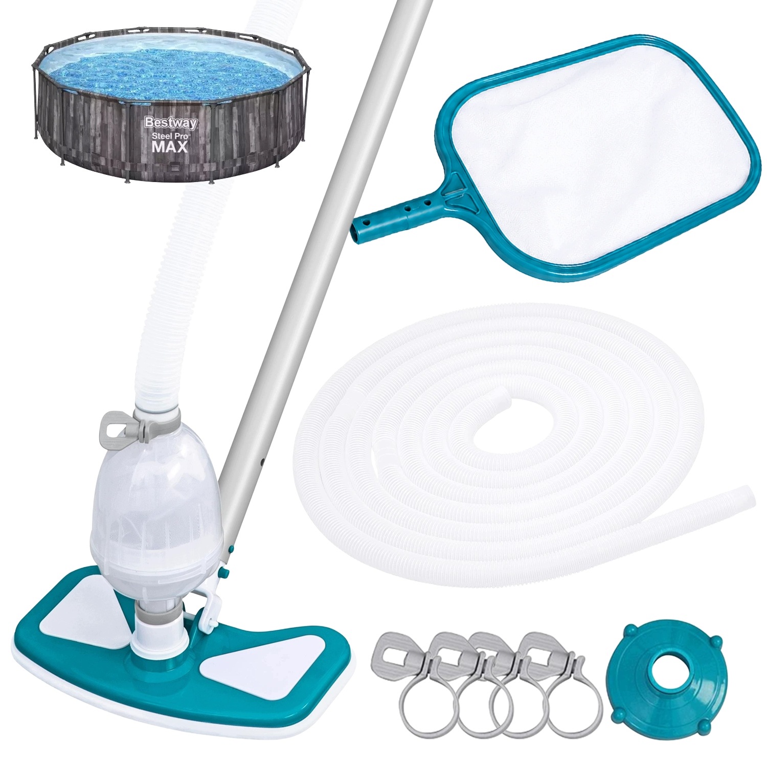 Vysávač na dno bazéna Bestway Steel Pro Max 366 Čistiaci Set