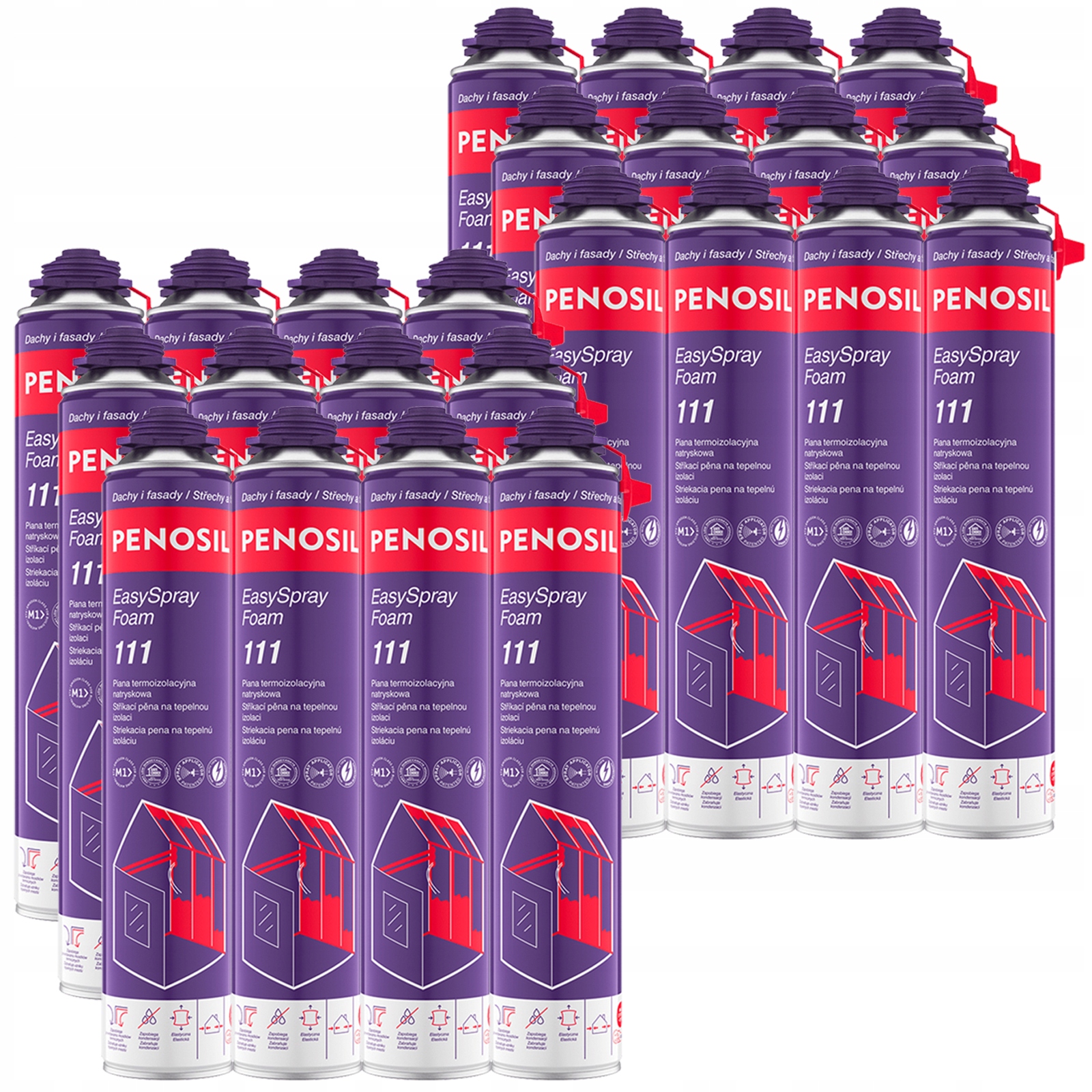 24 x Penosil EasySpray Pena Pur Termoizolačná striekacia pena Penosil