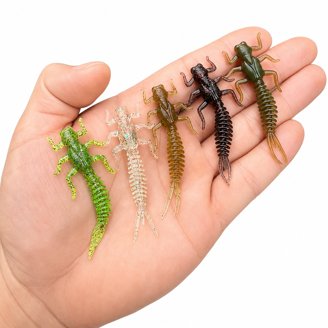 Zestaw Dragonfly Larva 55mm tanta larwa ważka Okoń x25 sztuk pudełko flit