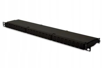 Digitus Cat 6A Patchovací panel třídy Ea, stíněný, 0,5U 24 portů RJ45, vč.