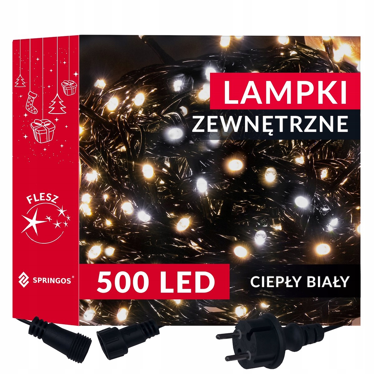 

Lampki Choinkowe Świąteczne 500LED Flash 41m