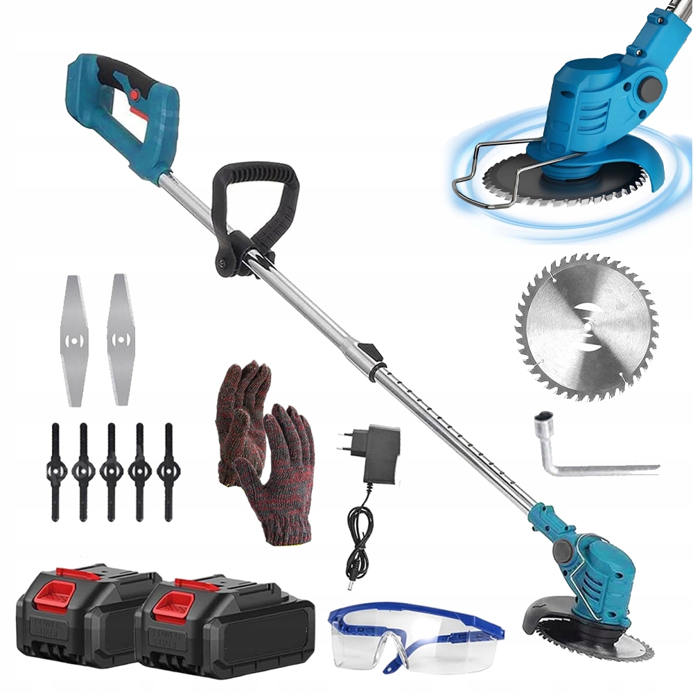 21V Podřezávač Na Trávy Křovinořez Akumulátorový Elektrický Zahradní 2x Aku