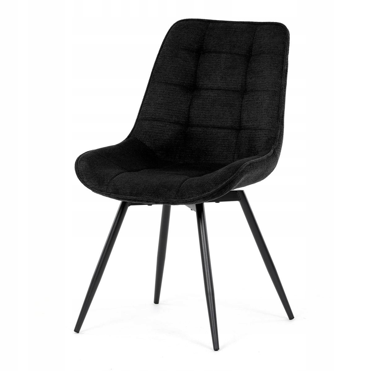 Autronic Židle jídelní, černá látka, černý kov, otočný mechanismus 90°90°