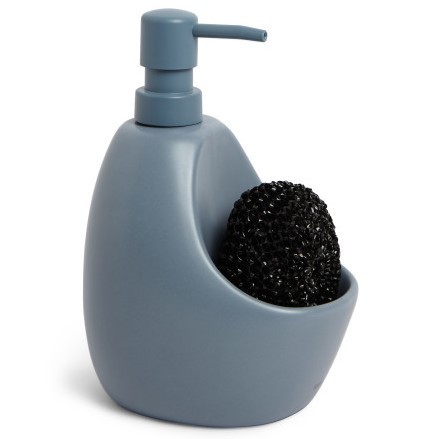 Dávkovač mýdla, tekutiny s pumpičkou, modrý, stojící, do kuchyně koupelny Joey