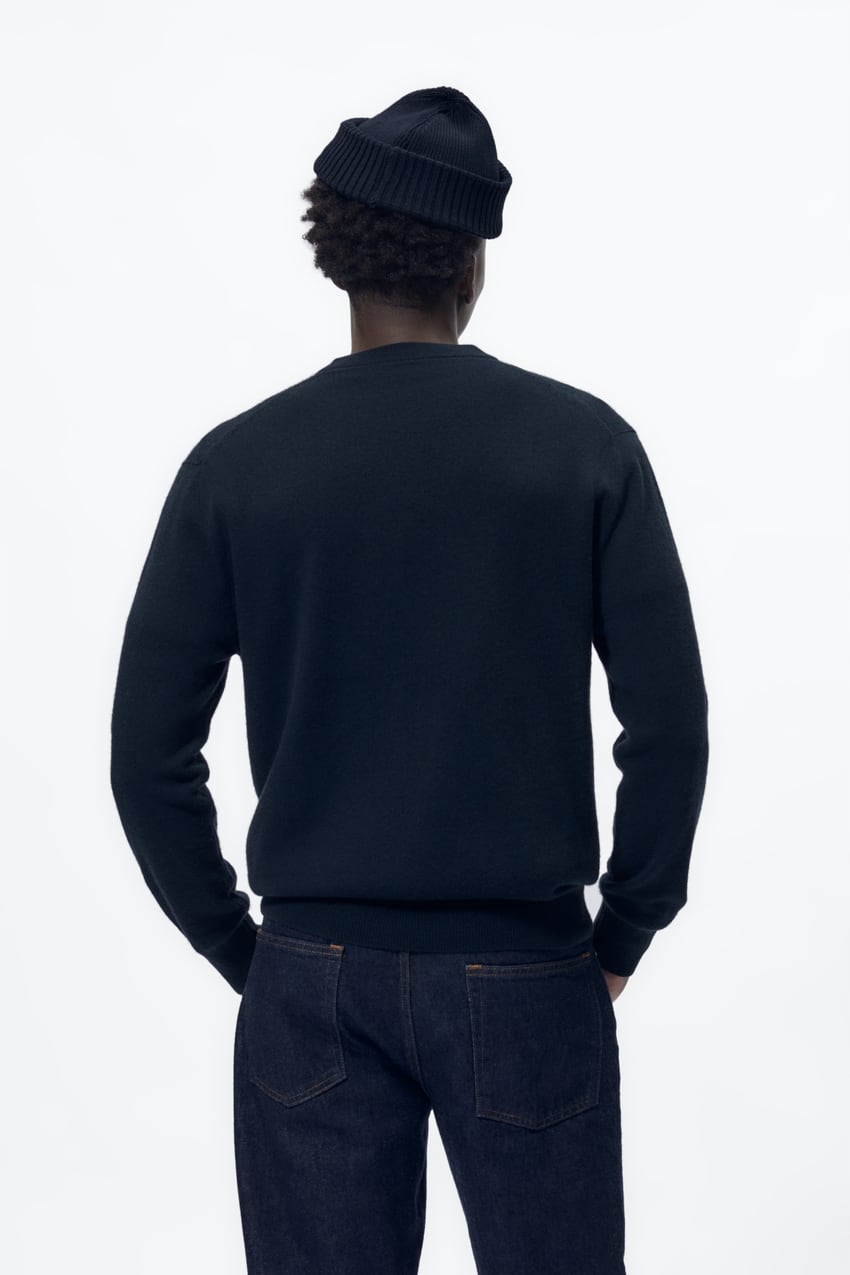 ZARA ORIGINS SWETER KASZMIR LUX GRANATOWY S WIOSNA Rozmiar S