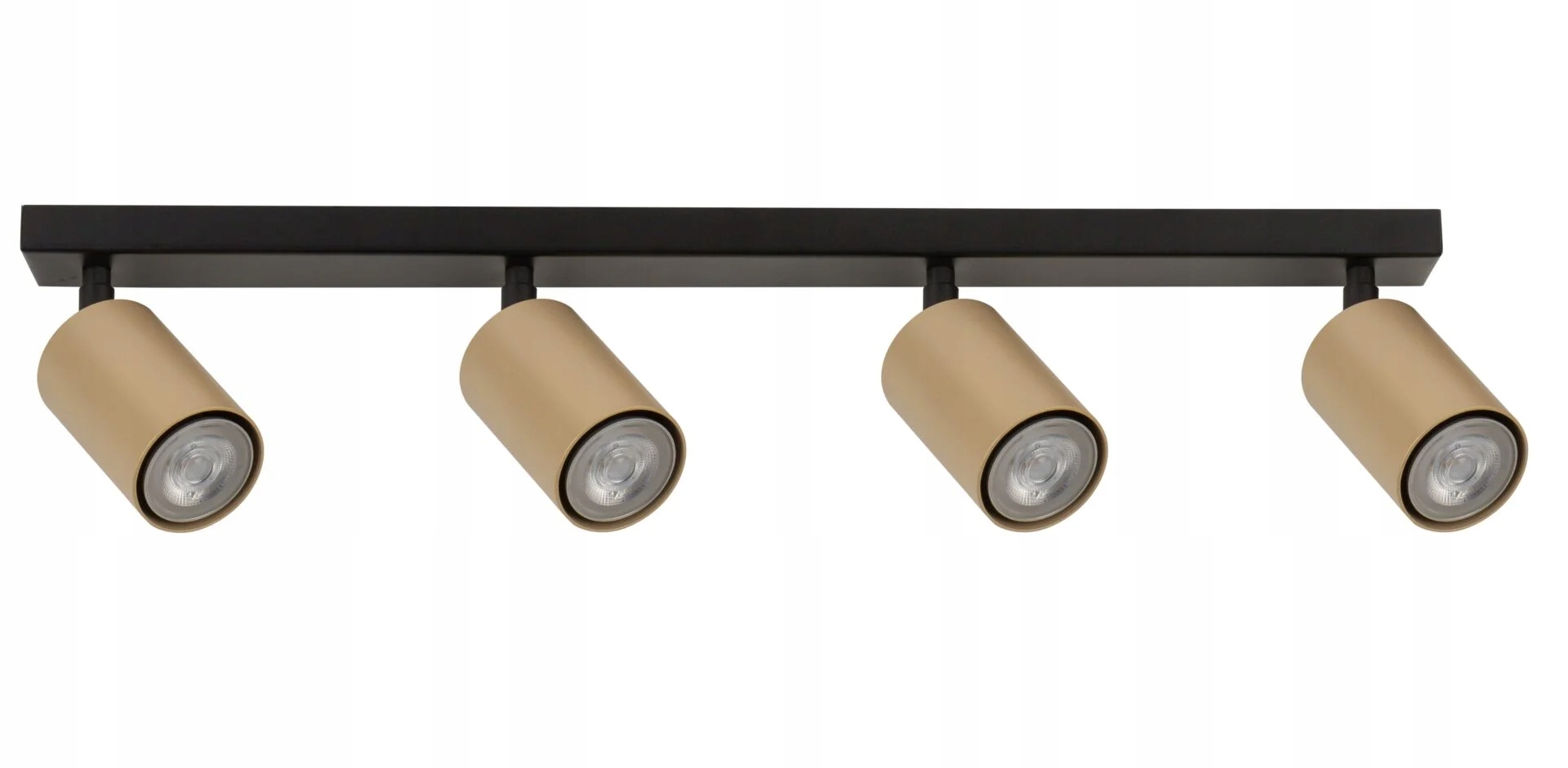 Moderná stropná lampa čierna zlatá 4 reflektory podlhovasté 60 cm Sigma