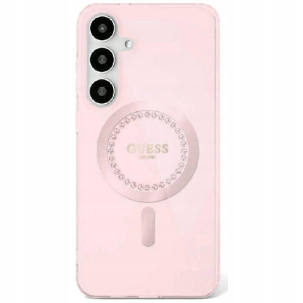 Guess Etui Do Samsung S25 Guhms25Spftdtep (Magnetic Iml Rhinestones) Róż