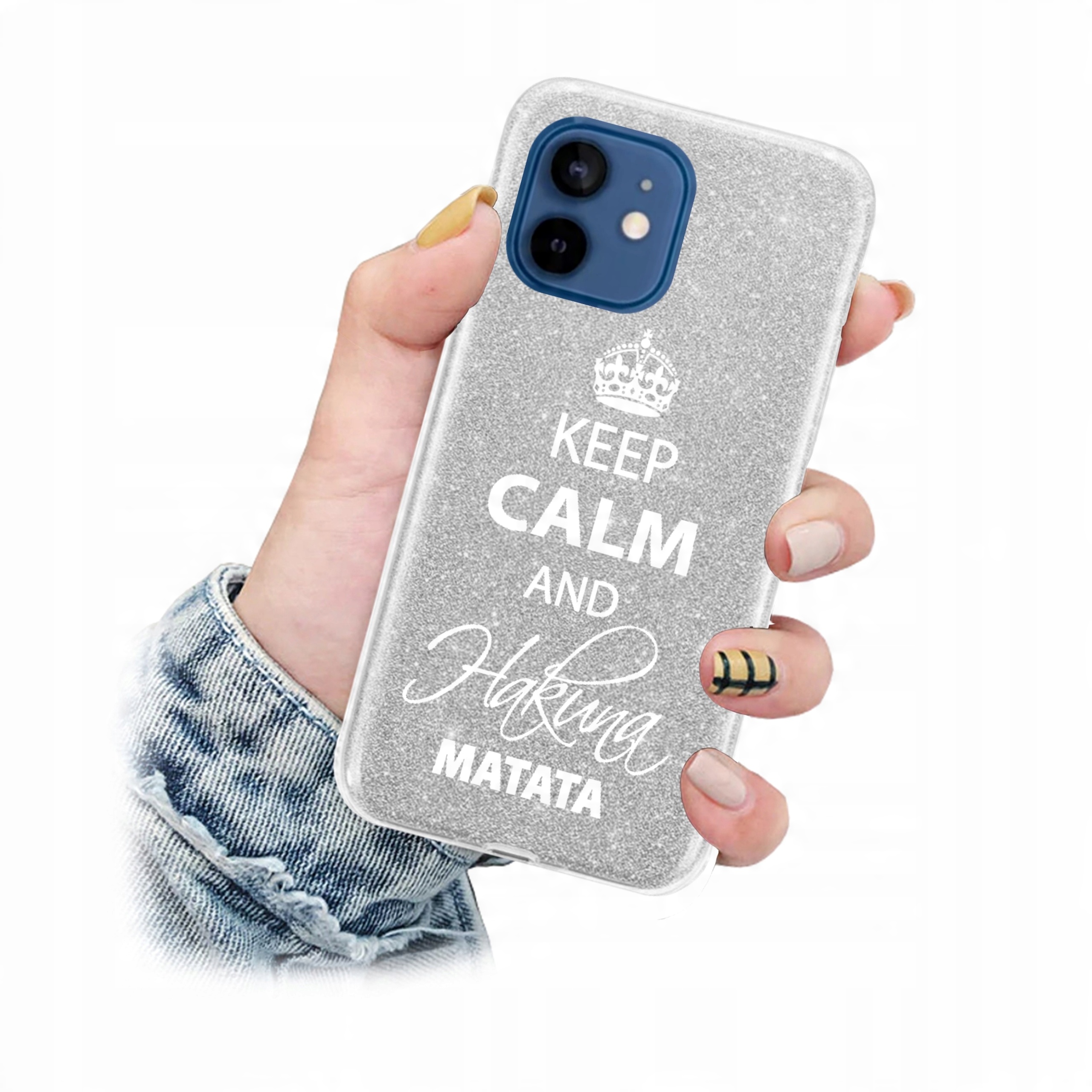 

Etui Brokat 3w1 srebro do Iphone 12 Mini wzory