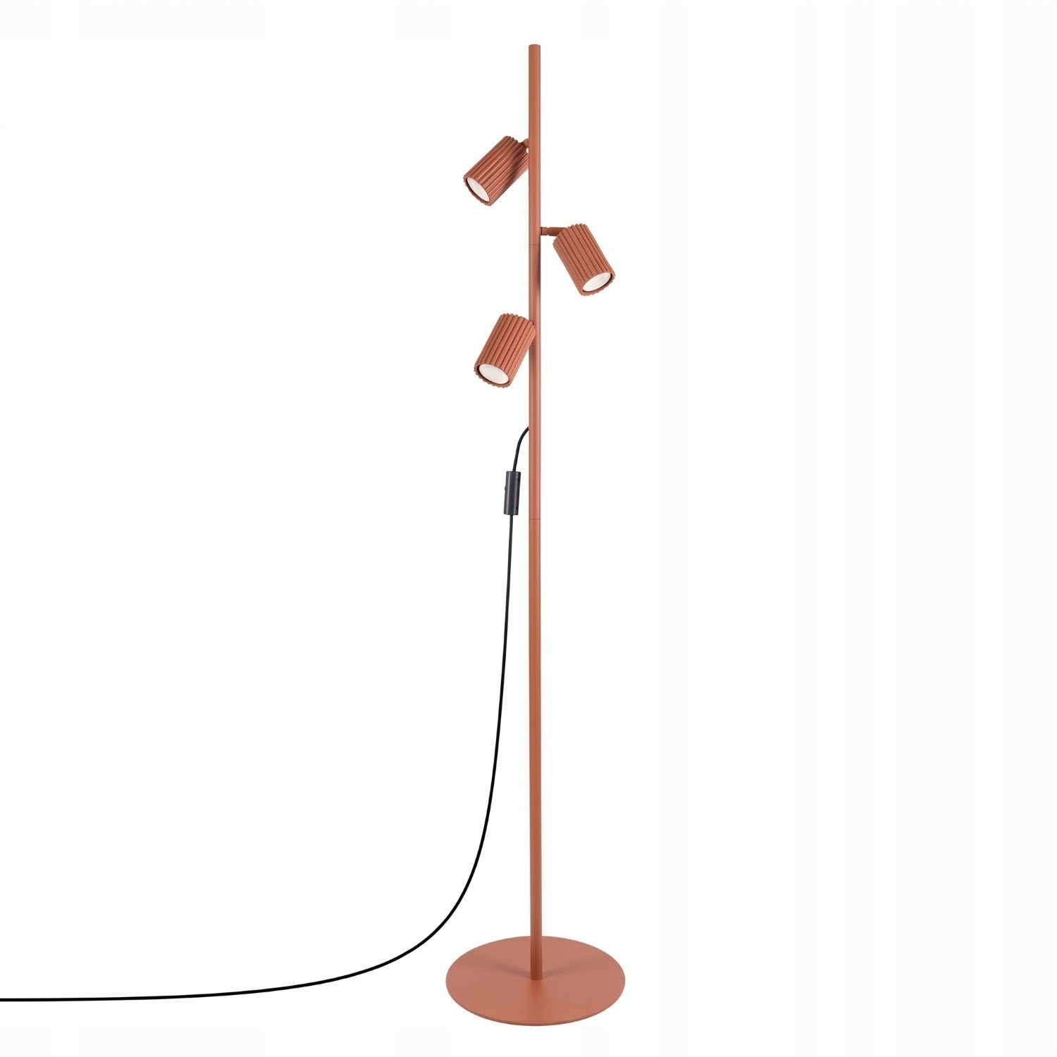 Lampa Podłogowa Stojąca Karbon 3 do Salonu Czerwona 3x GU10 Sollux