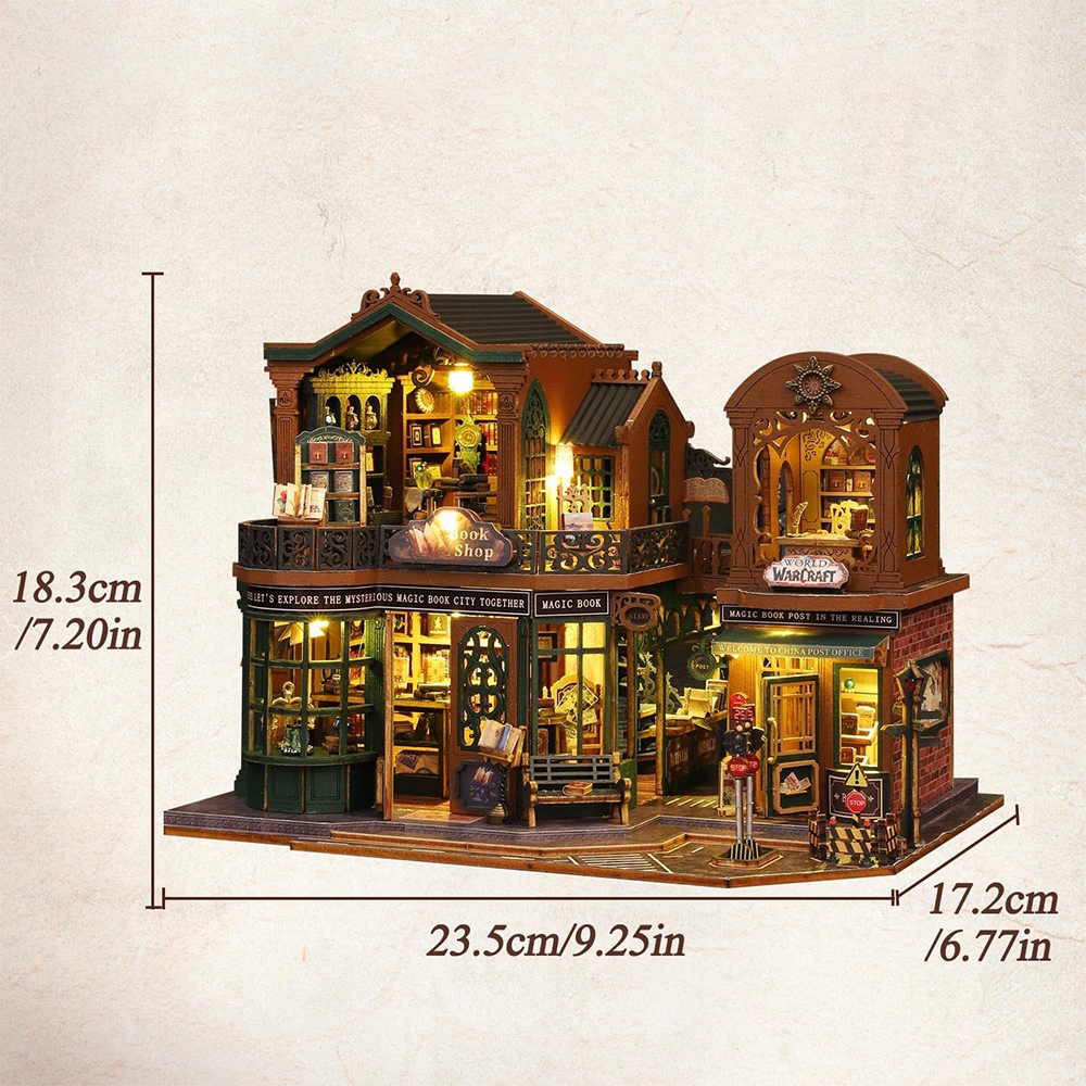 Book nook miniatiūrinis namelis „knygynas“ su LED apšvietimu modelis 307 nuotrauka 7