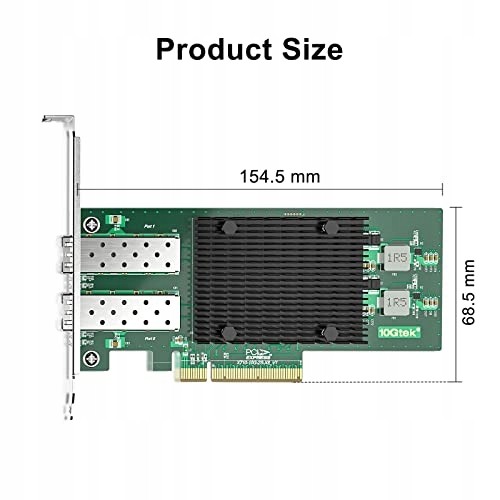 10GTEK Karta Sieciowa 10Gb PCI-E Dwa Porty SFP+ Intel X710-BM2 — miniatura 3