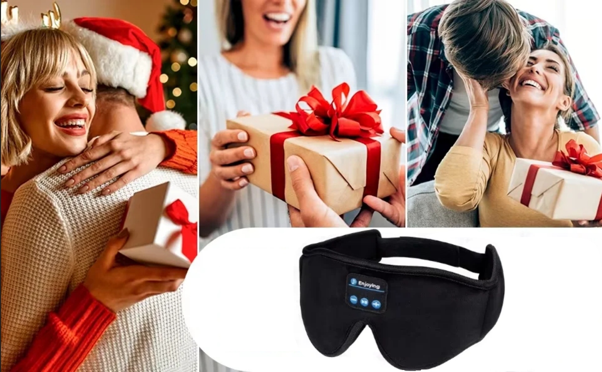 Akių kaukė miegui su Bluetooth ausinėmis, 3D, šviesą blokuojanti, kelionėms, mėlyna, patogiam miegui nuotrauka 14