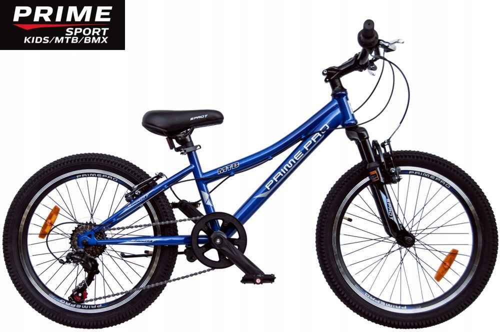 Rower 20" Mtb Prime Pro Boy 7-Biegów Shimano amortyzator Blue Gloss