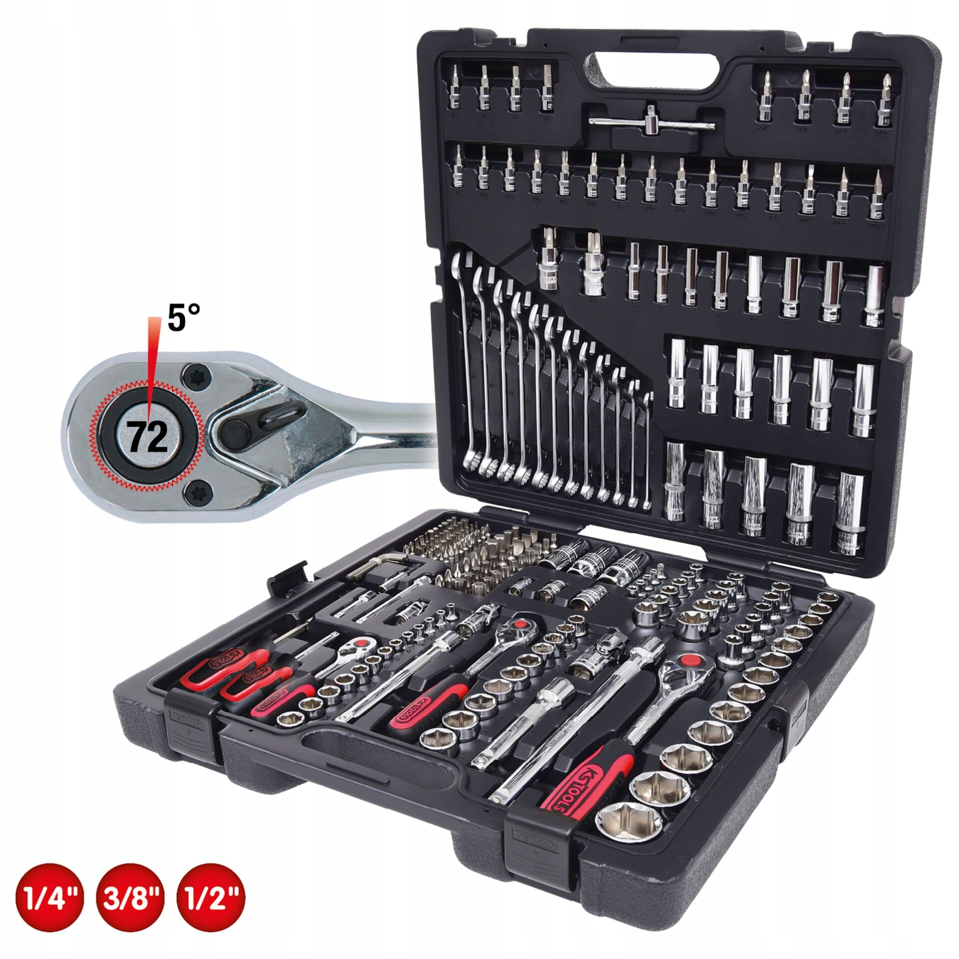 KS Tools 1/4 +3/8 +1/2 216 pcs CHROMEplus Socket Set Marka KS Tools