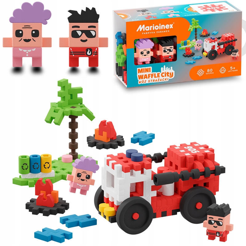 

Mini Wafle City Wóz Strażacki Klocki 80 El Strażak