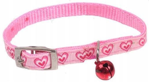 

Obroża dla kota regulowana z dzwonkiem różowa
