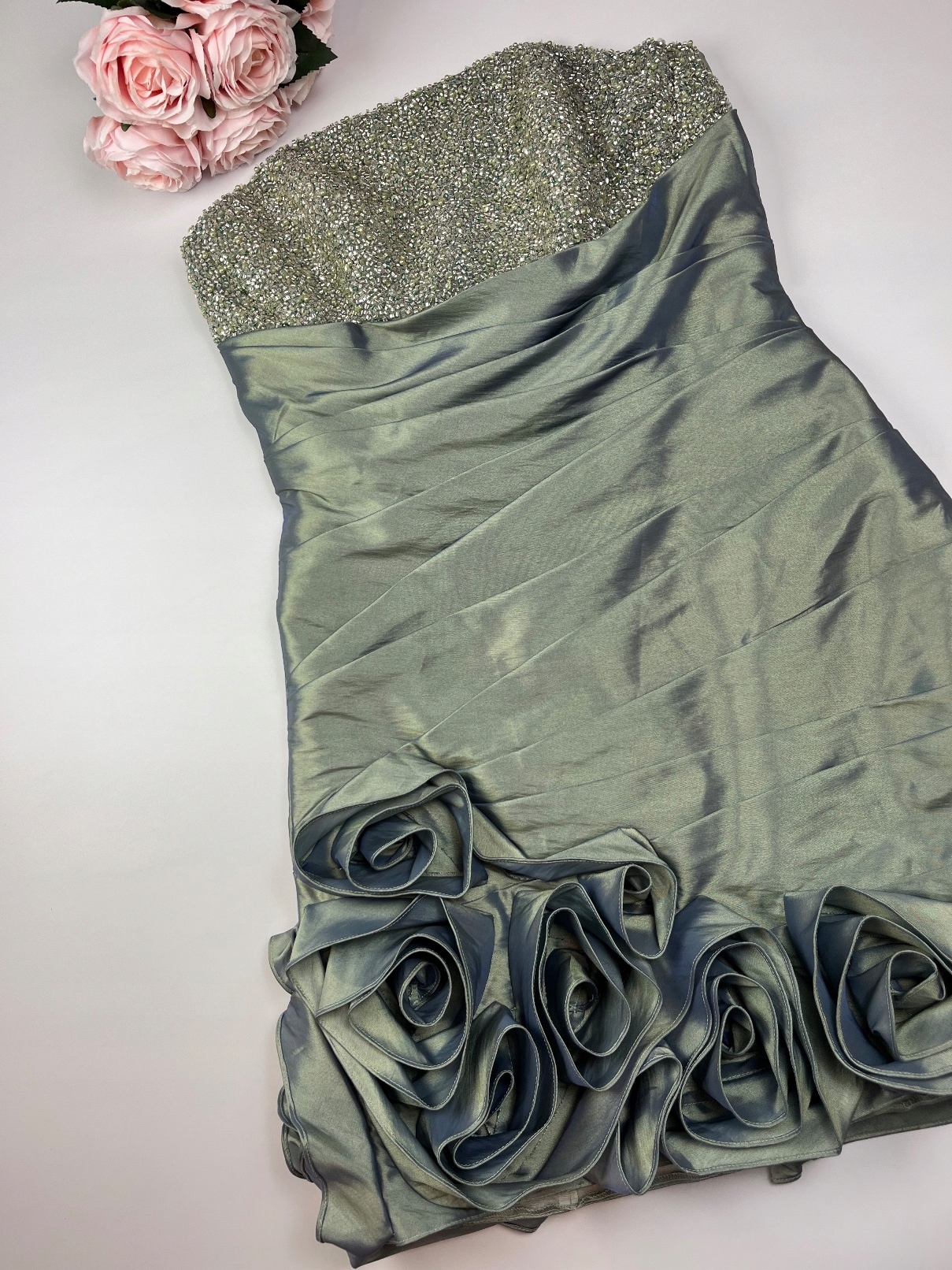 Sukienka zielono srebrna Blush Prom by Alexia US S Długość mini