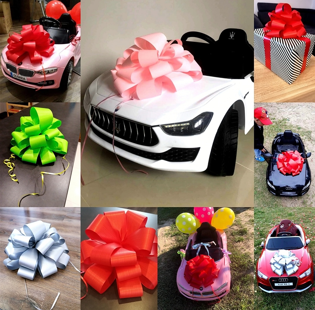 Kokarda Ozdobna Na Prezent/Auto Duża Piękna 45 cm Długość pojazdu 70 cm