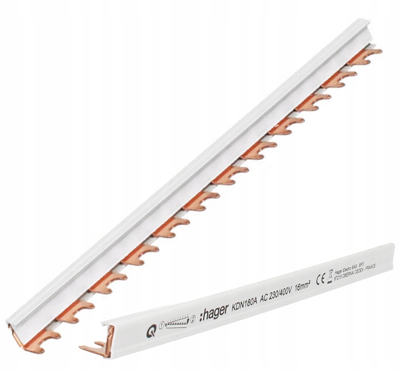 Vidlicová spojovací hřebenová lišta horizontální 1P 80A 16 mm2 57 M KDN180B