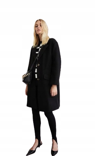 Warehouse Černý Elegantní Dámský Kabát 42 1YFK