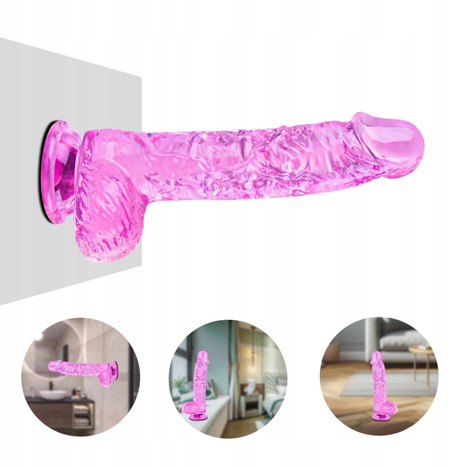 LIEBE DILDO Różowy Realistyczny Dildo 16,5 cm z Mocną Przyssawką — miniatura 3