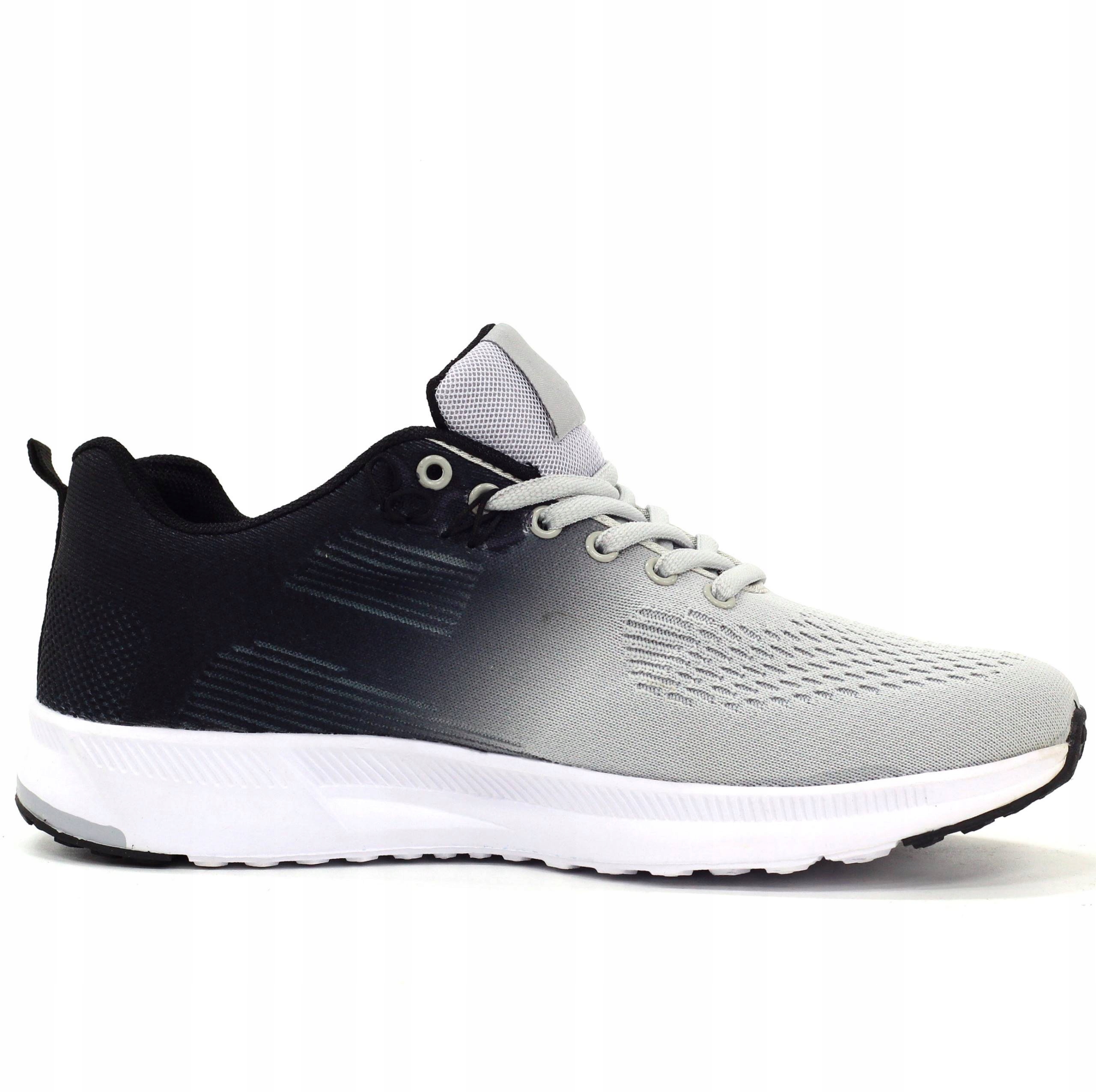 BUTY SPORTOWE MĘSKIE ADIDASY WIĄZANE LEKKIE Kod producenta 4077BLACKGREY-123