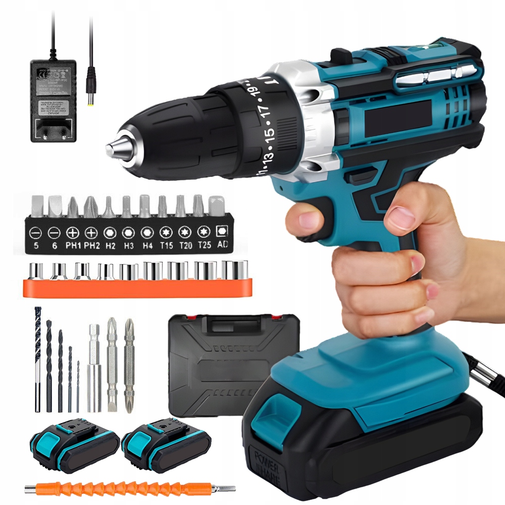 Aku Šroubovák Akumulátorová Vrtačka 20V Výkonná 2XAKU