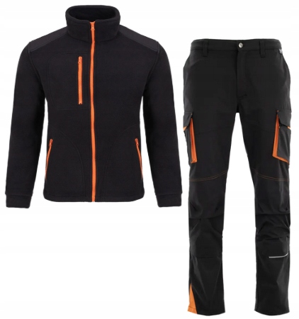 Elastické Pracovní oblečení sada Bozp kalhoty Stretch fleece Teplá 60