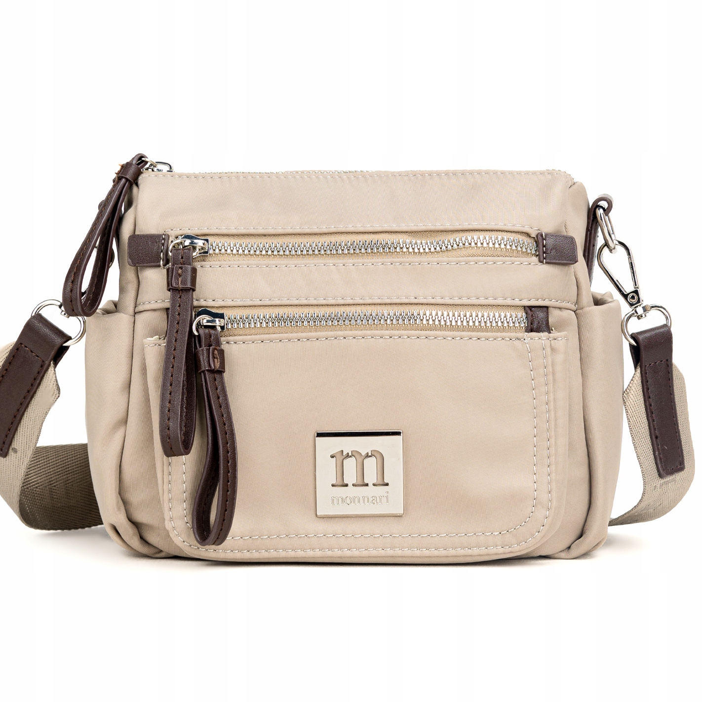 Torebka listonoszka crossbody Monnari BAG1380-019 szaro beżowa