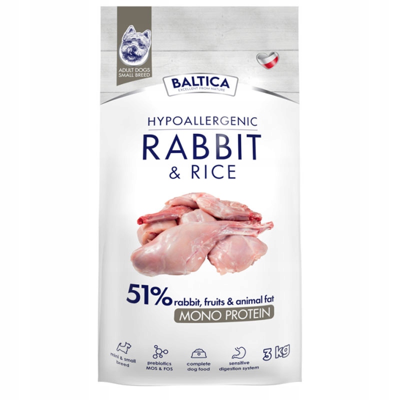 Levně Suché krmivo pro psy Baltica Adult Rabbit&Rice Xs/s 3 kg Malá plemena