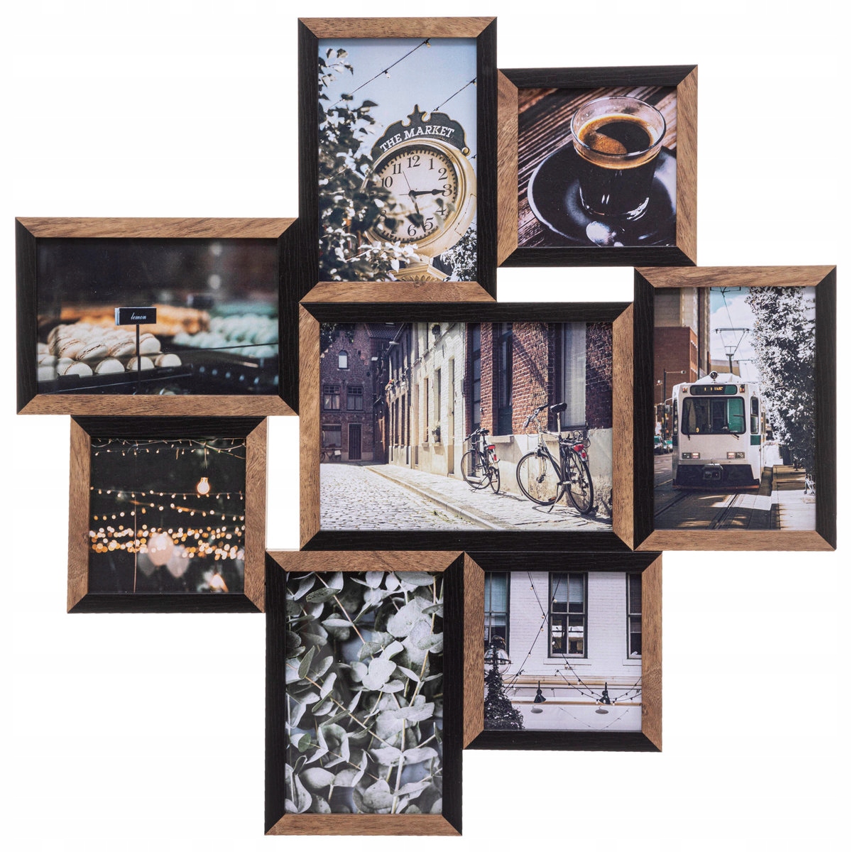 Rama Na Zdjęcia Drewniana Na 8 Fotografii Zdjęć 48X48 CM Multirama