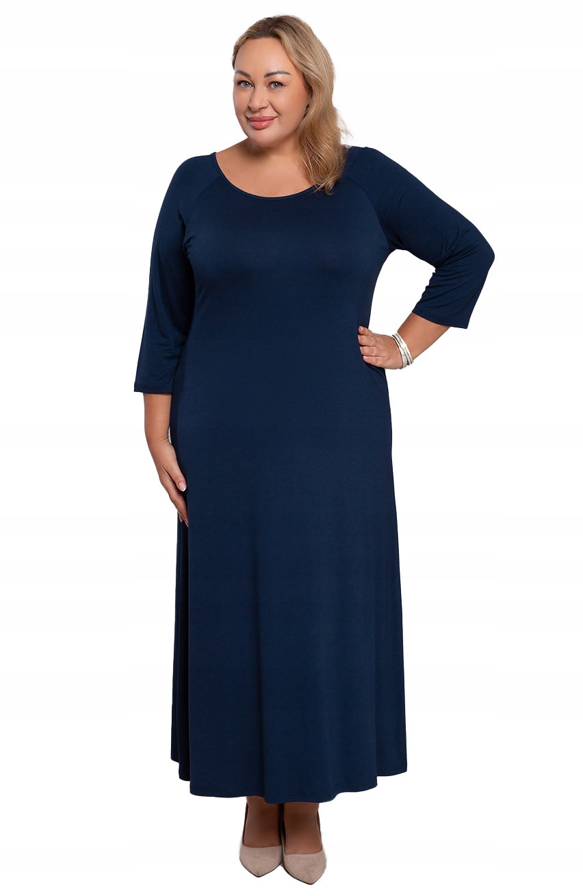 Dlouhá modrá šaty z úpletu 64