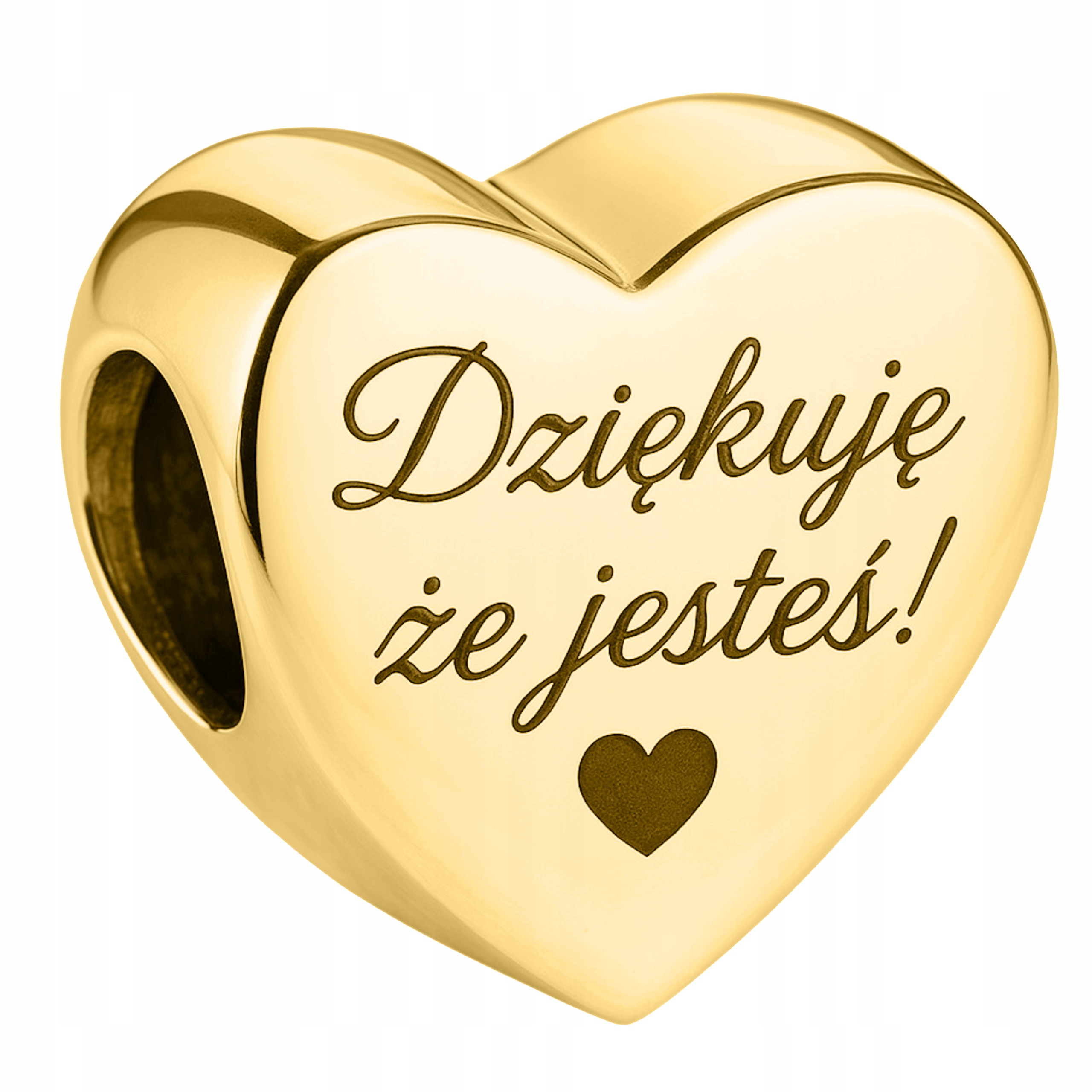 Zlatý přívěsek Srdce s gravírováním Pozlacený Děkuji, že jste Stříbro 925
