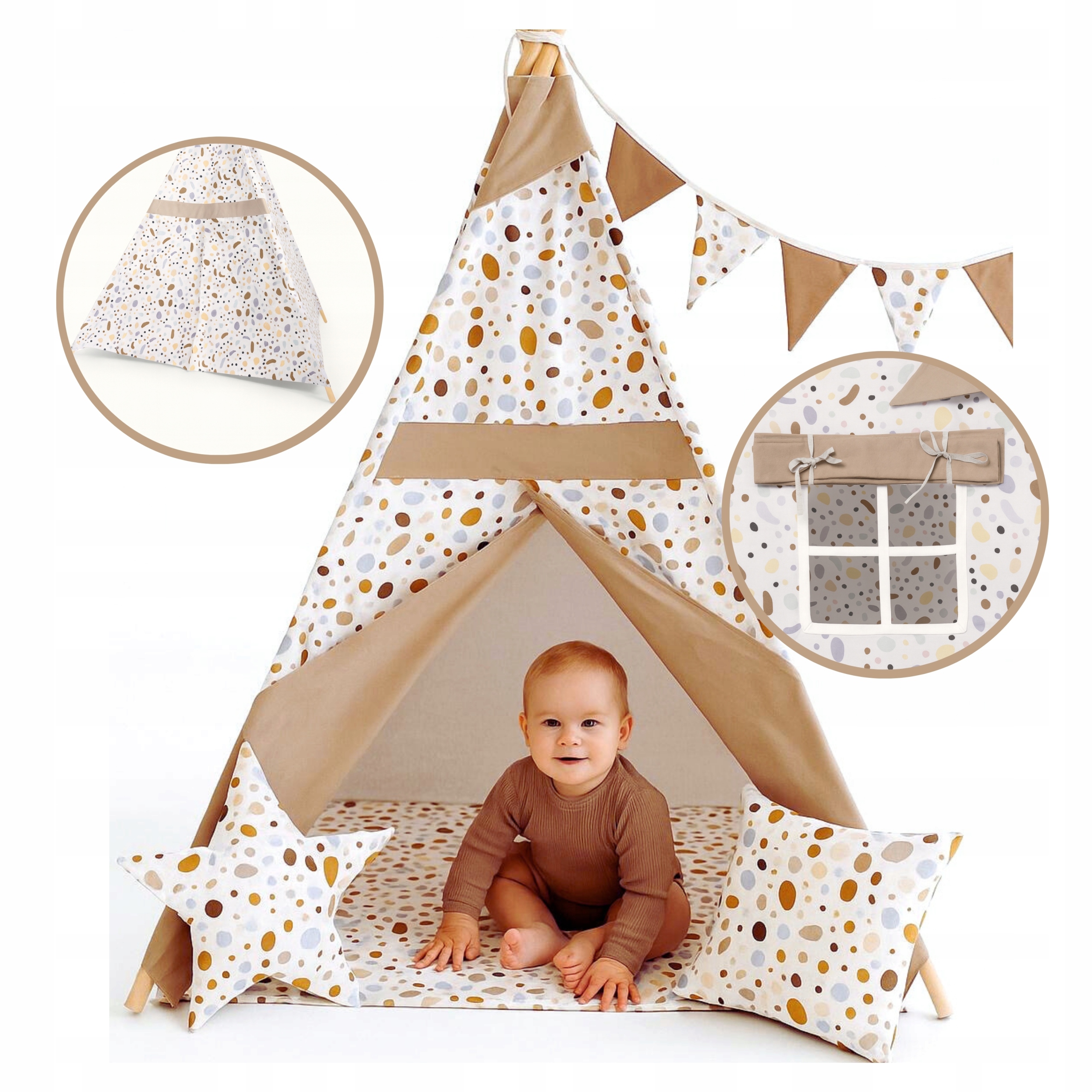 Namiot tipi wigwam dla dzieci do pokoju domek dla dzieci składany