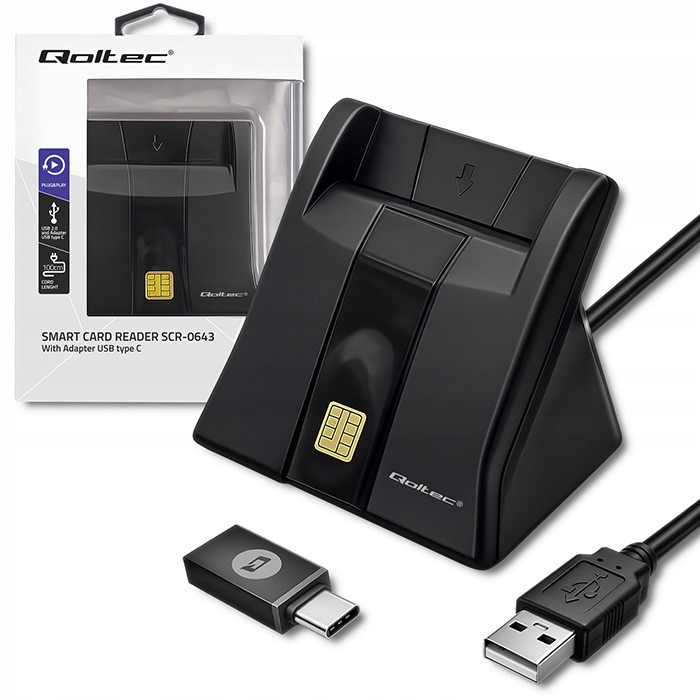 Czytnik tachografów Qoltec USB 2.0 z odczytem karty kierowcy