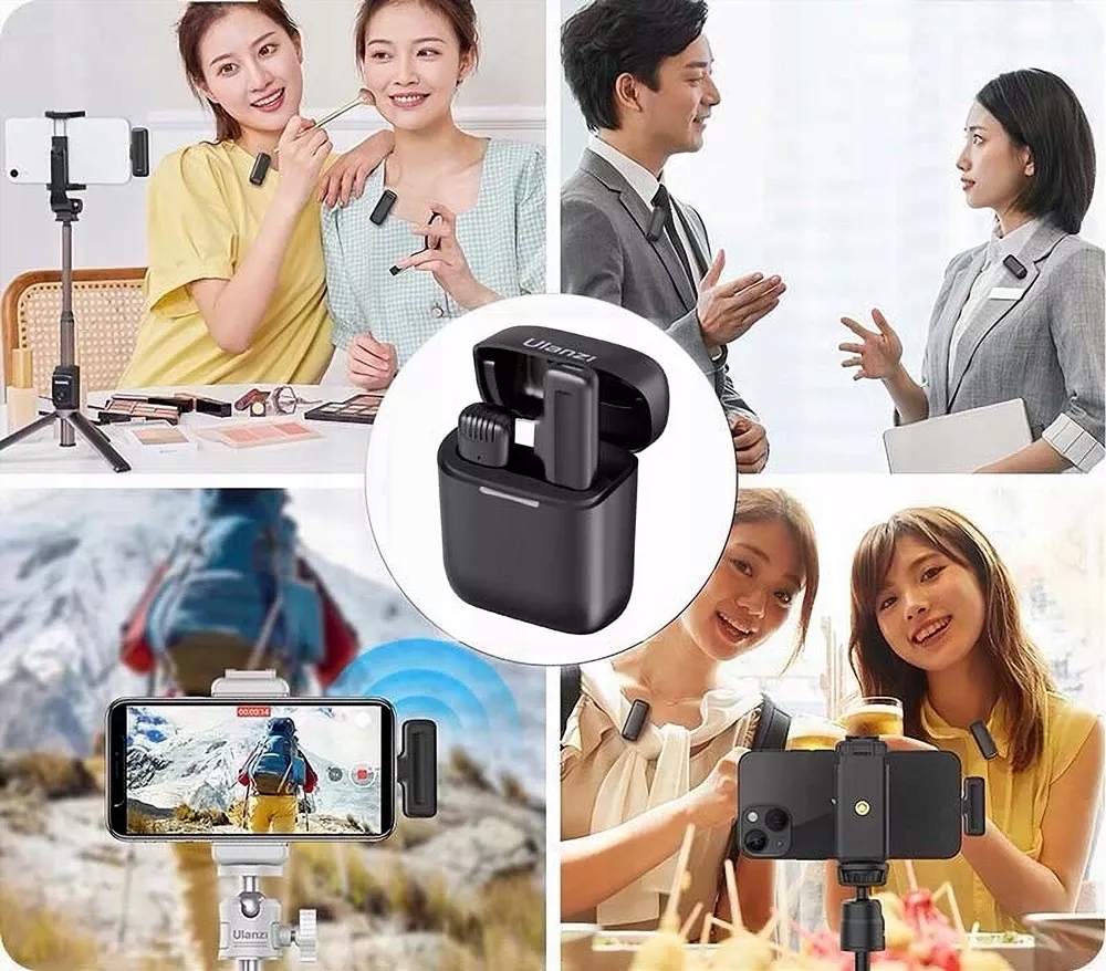 BEZPRZEWODOWY MIKROFON KRAWATOWY DO IPHONE 15 ANDROID USBC LIGHTNING CASE Model MIKROFON KRAWATOWY BEZPRZEWODOWY IPhone Android