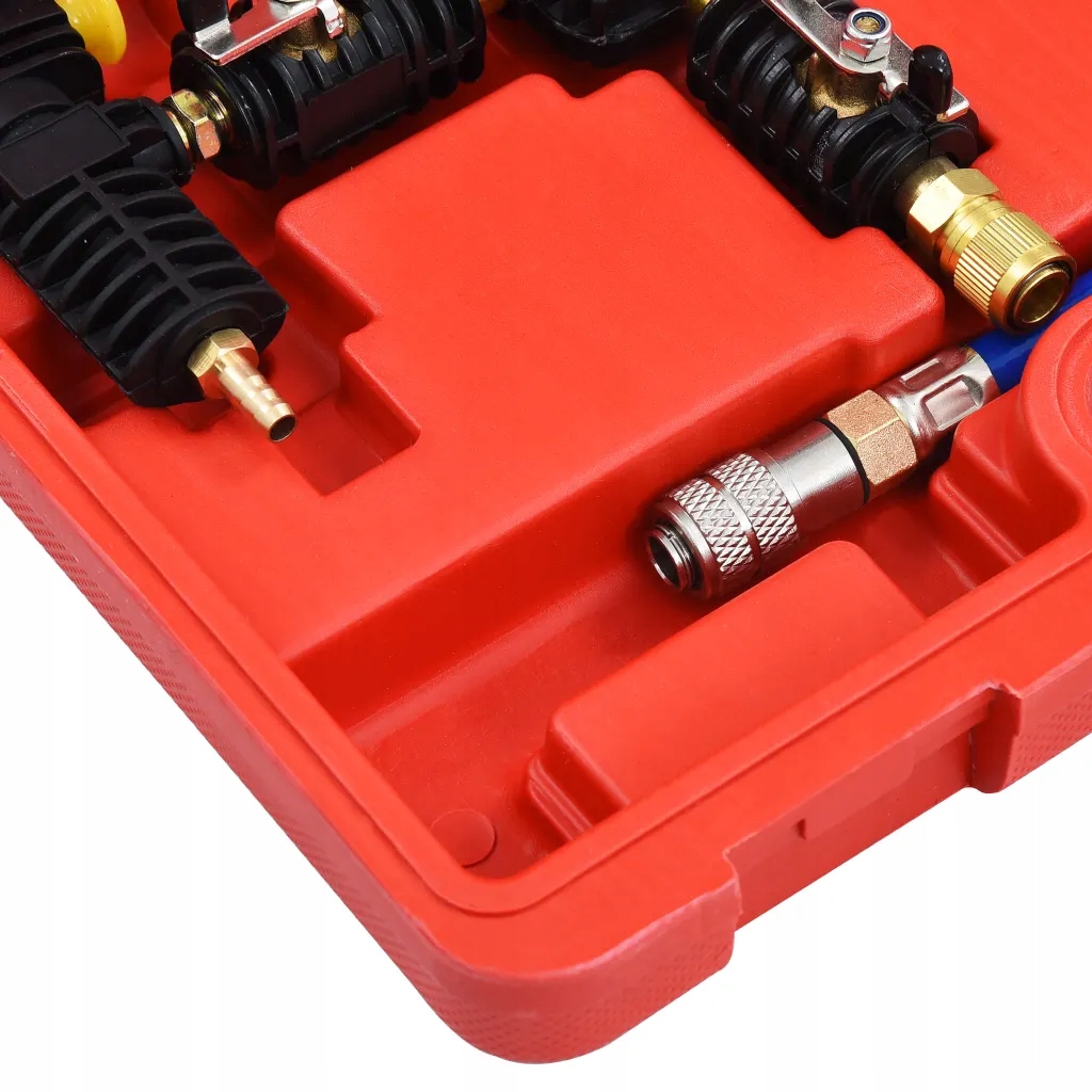 Zestaw do napełniania układu chłodzenia - 90 psi, czerwono-czarno-niebieski Liczba elementów w zestawie 5