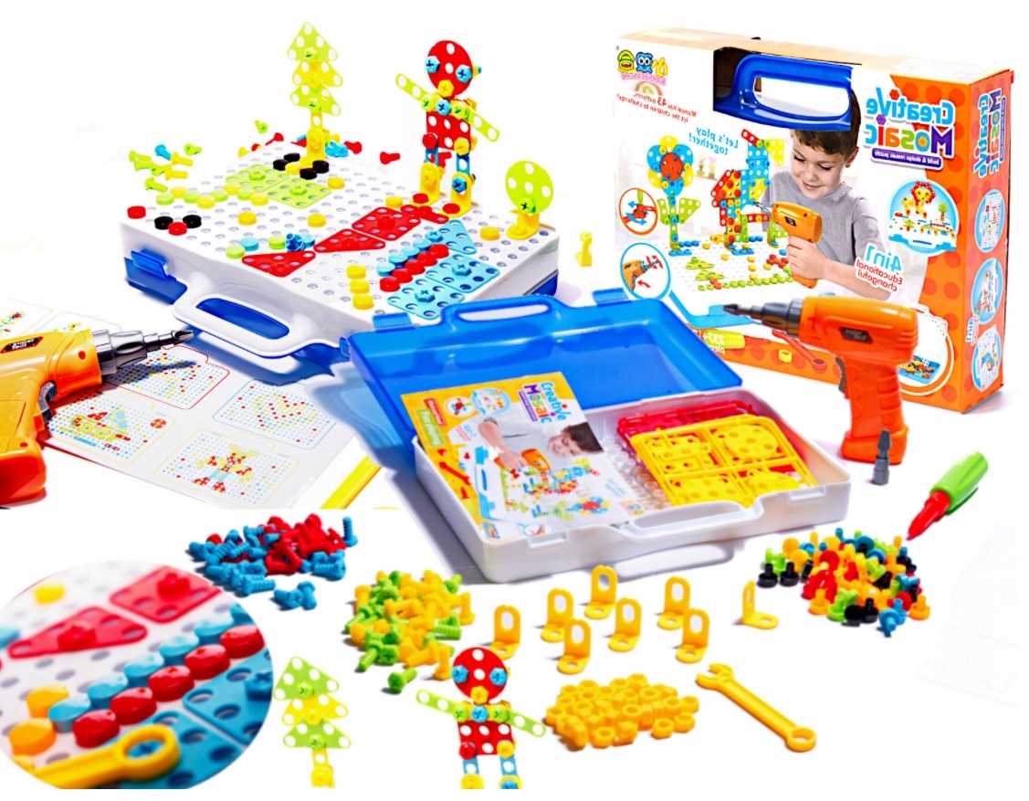 WKRĘTARKA DLA DZIECI PUZZLE KLOCKI EDUKACYJNE 237