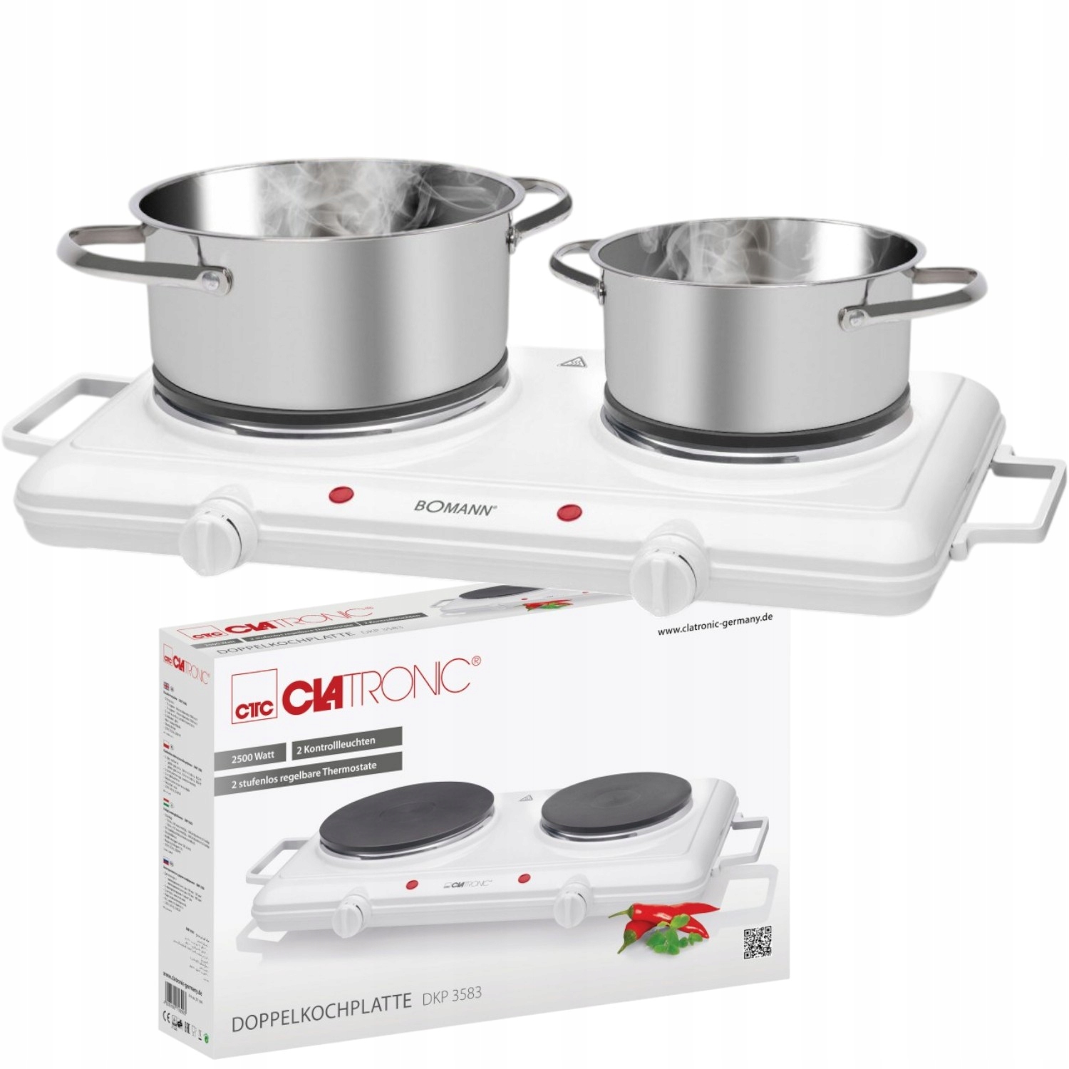 Kuchenka Elektryczna Dwupalnikowa Płyta Na Prąd Turystyczna Przenośna 2500W