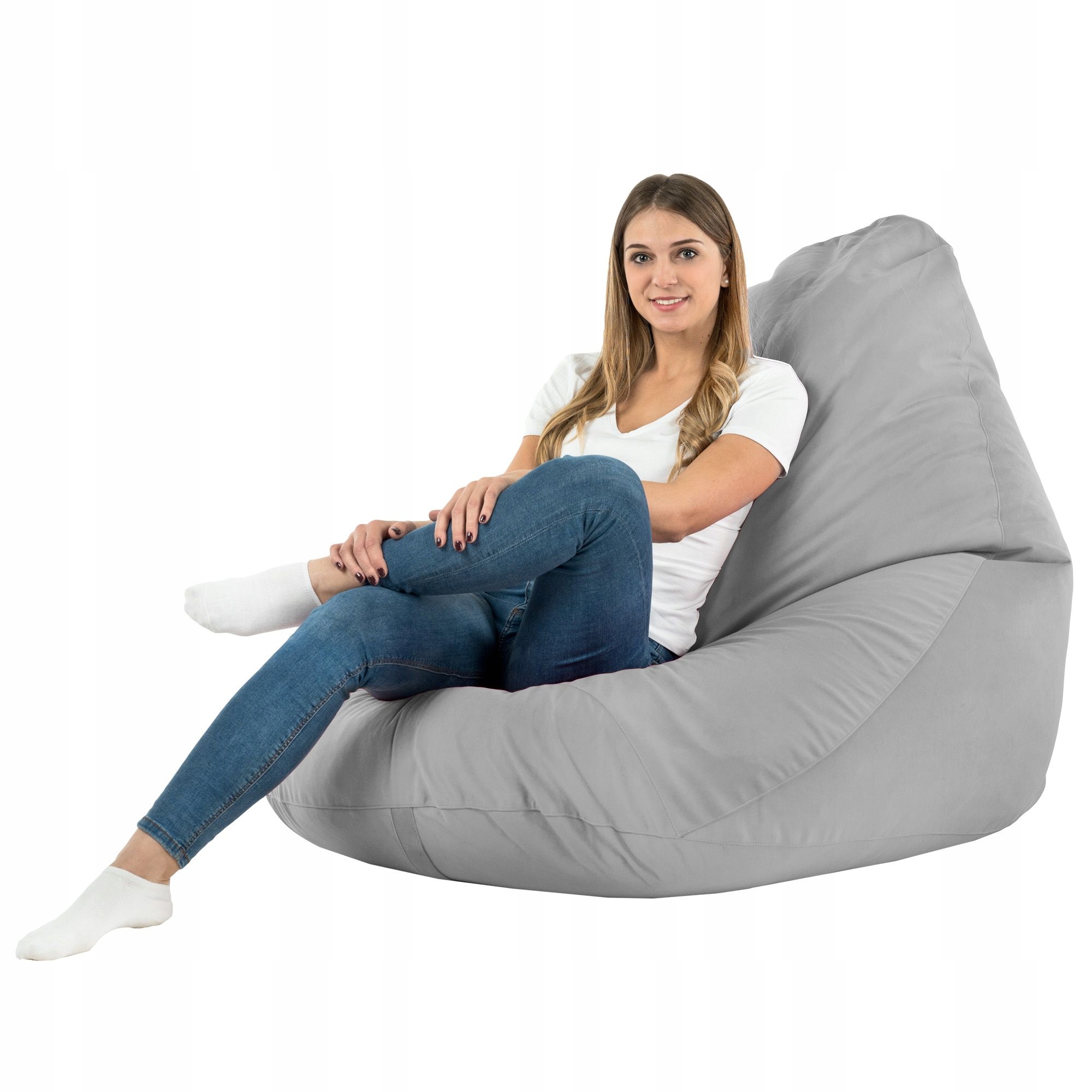 Plyšový vak XXL Sedací křeslo Světle Šedý