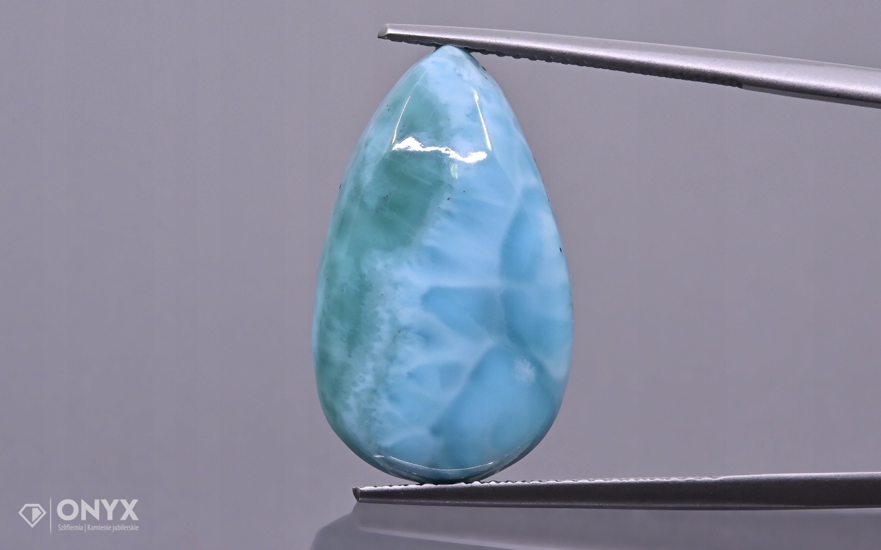 Larimar kabošon slza 23x14 mm